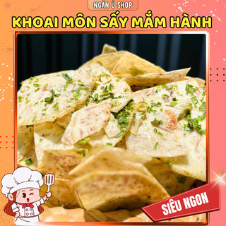   HÀNG XỊN  Khoai Môn Lát Sấy Mắm Hành - GIÒN RỤM - THƠM NGON - Ăn Vặt Healthy NGANUSHOP 