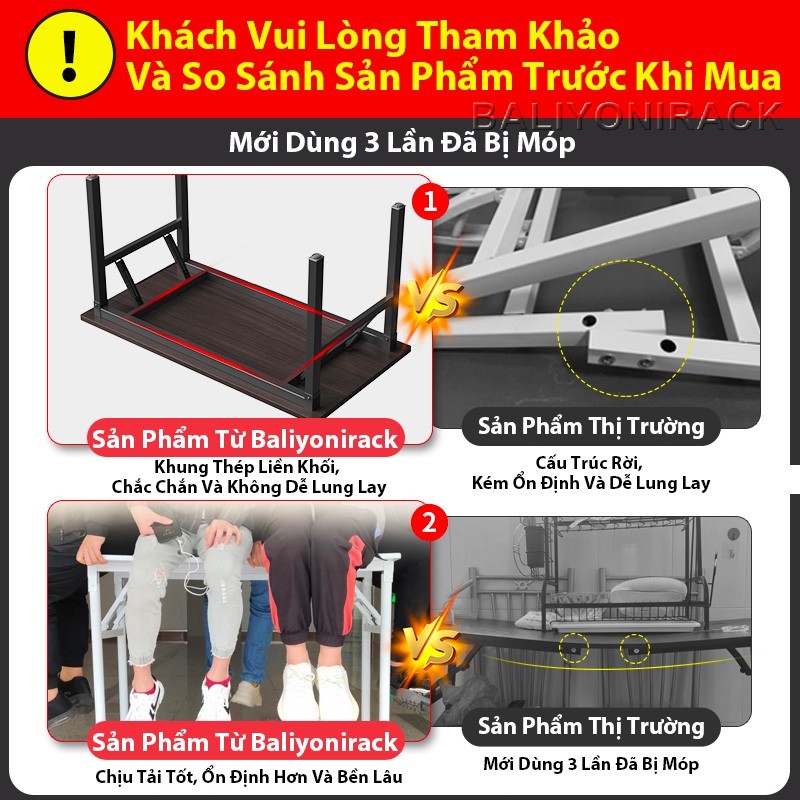 Bali Bàn Làm Việc Gấp Gọn Nhiều Kích Thước Lắp Đặt Nhanh Dùng Ngay Tiện Học Làm Việc | BigBuy360 - bigbuy360.vn