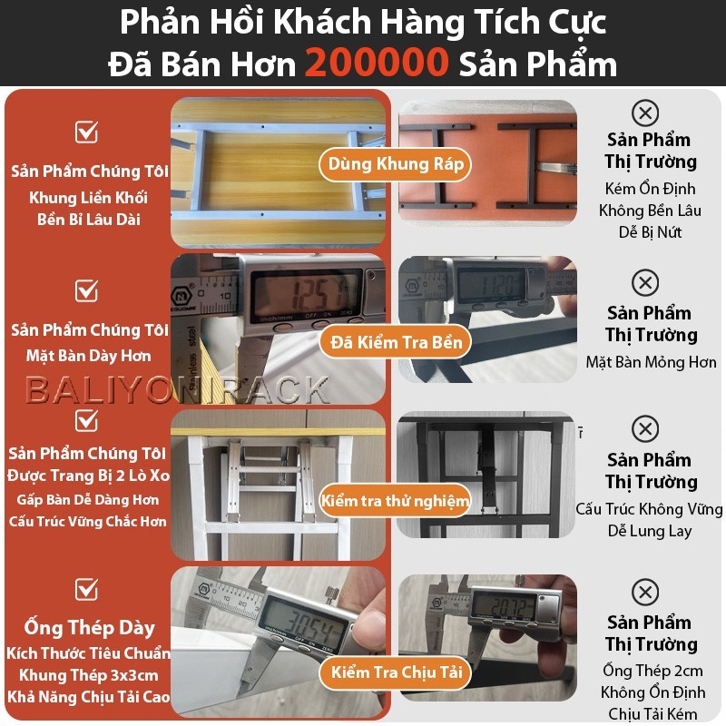 Bali Bàn Làm Việc Gấp Gọn Nhiều Kích Thước Lắp Đặt Nhanh Dùng Ngay Tiện Học Làm Việc | BigBuy360 - bigbuy360.vn