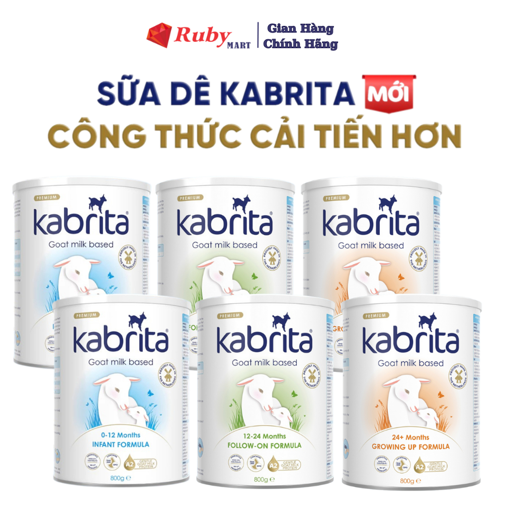 Combo 2 lon Sữa Dê Kabrita Số 1,2,3 Hà Lan 800g