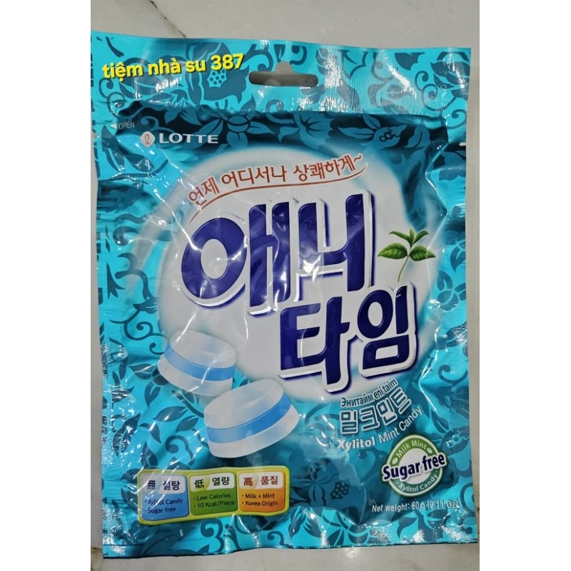 Kẹo bạc hà Xylitol Mint Hàn Quốc 60g