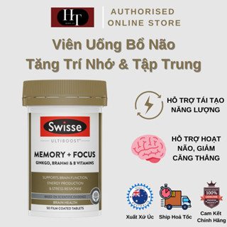 Swisse Ultiboost Memory + Focus - Viên Uống Bổ Não Tăng Trí Nhớ & Tập Trung - 50 Viên