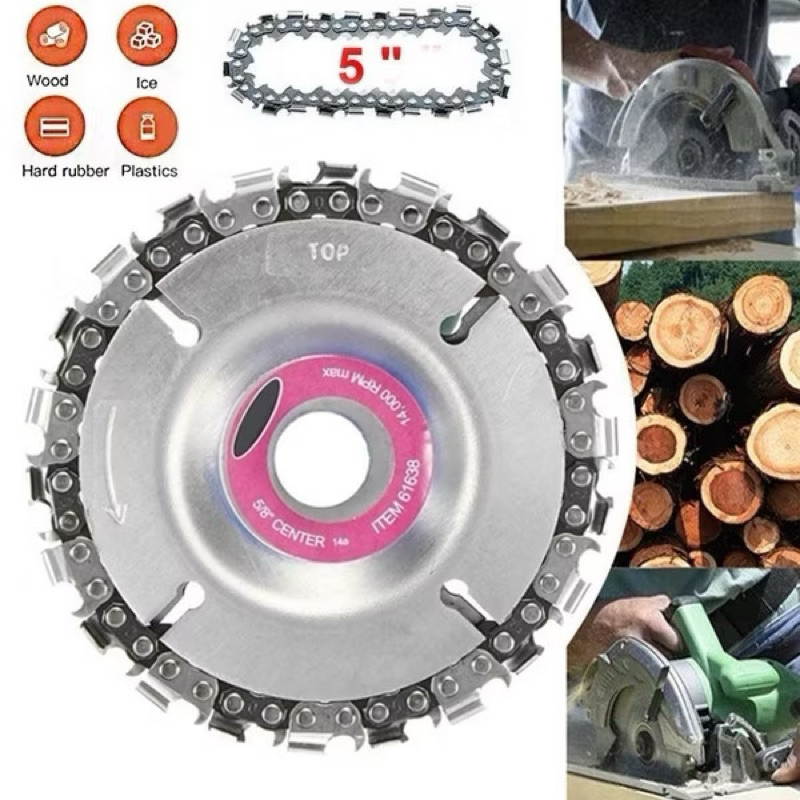 Đĩa Cưa Xích Chuyển Đổi Gắn Máy Mài Thành Máy Cưa Gỗ 7inch, Đĩa Xích Cắt Gỗ ...