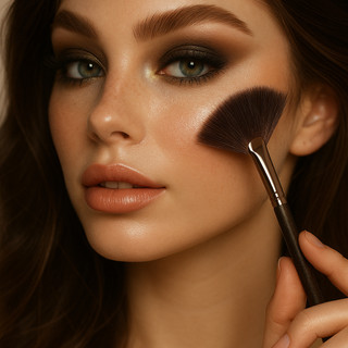 Cọ Highlight Dạng Quạt – Tán Bắt Sáng Tự Nhiên, Lông Mềm Mịn