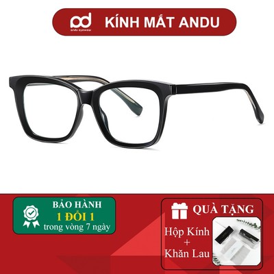Gọng kính cận thời trang nam nữ ANDU dáng vuông pha mắt mèo nhẹ phong cách Hàn Quốc 906