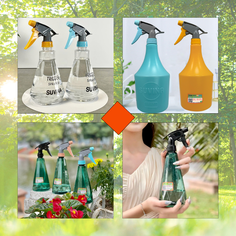 Bình Xịt SUVINA 1000ml và 500ml, Dạng Bóp Tay Dung Tích 1L và 0.5L Bằng Nhựa PET và HDPE Bền Đẹp