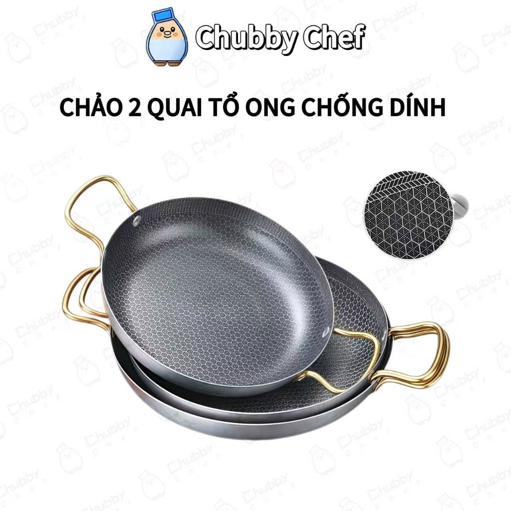 Chảo tổ ong chống dính 2Q Inox Cao Cấp KWAI vân tổ ong sâu lòng công nghệ Đức chảo vân tổ ong cao cấ