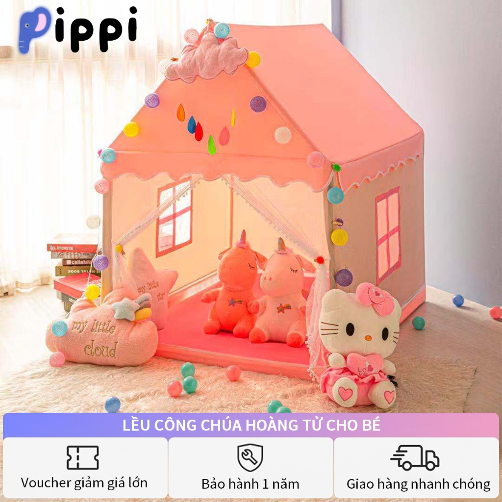 Lều cho bé gái, Lều cho bé ngủ riêng, Lều công chúa lều hoàng tử cỡ đại, vải dù, khung inox chắc chắ