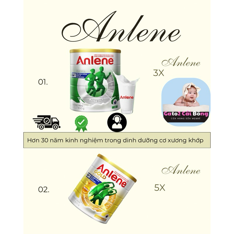 SỮA BỘT ANLENE 3X; 5X DÀNH CHO NGƯỜI TỪ 30TUỔI
