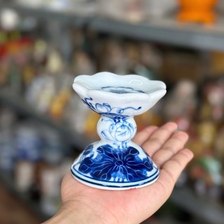 Đế nến sen vẽ gốm bt cao cấp