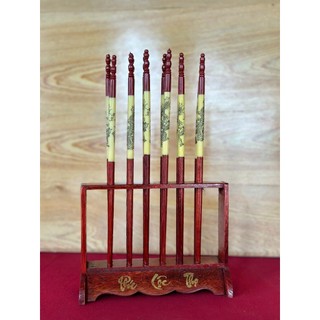Đũa gỗ thờ / đế cắm đũa gỗ thờ cúng, đũa decor bàn thờ, bộ đũa thờ trưng bày bàn thờ