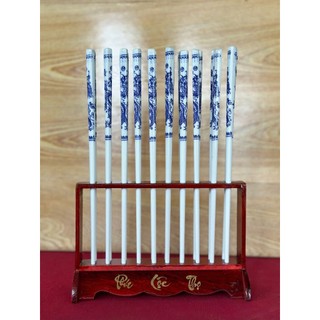 Đũa gỗ thờ / đế cắm đũa gỗ thờ cúng, đũa decor bàn thờ, bộ đũa thờ trưng bày bàn thờ