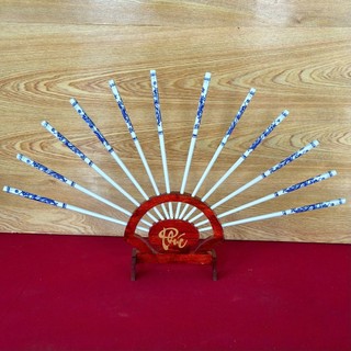 Đũa gỗ thờ / đế cắm đũa gỗ thờ cúng, đũa decor bàn thờ, bộ đũa thờ trưng bày bàn thờ