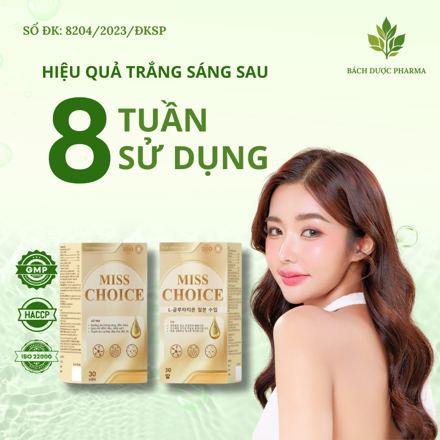 [Mua 3 tặng 1] Viên Uống Trắng Da Glutathion Miss Choice - Bổ Sung Glutathion, Collagen, Biotin, Vit