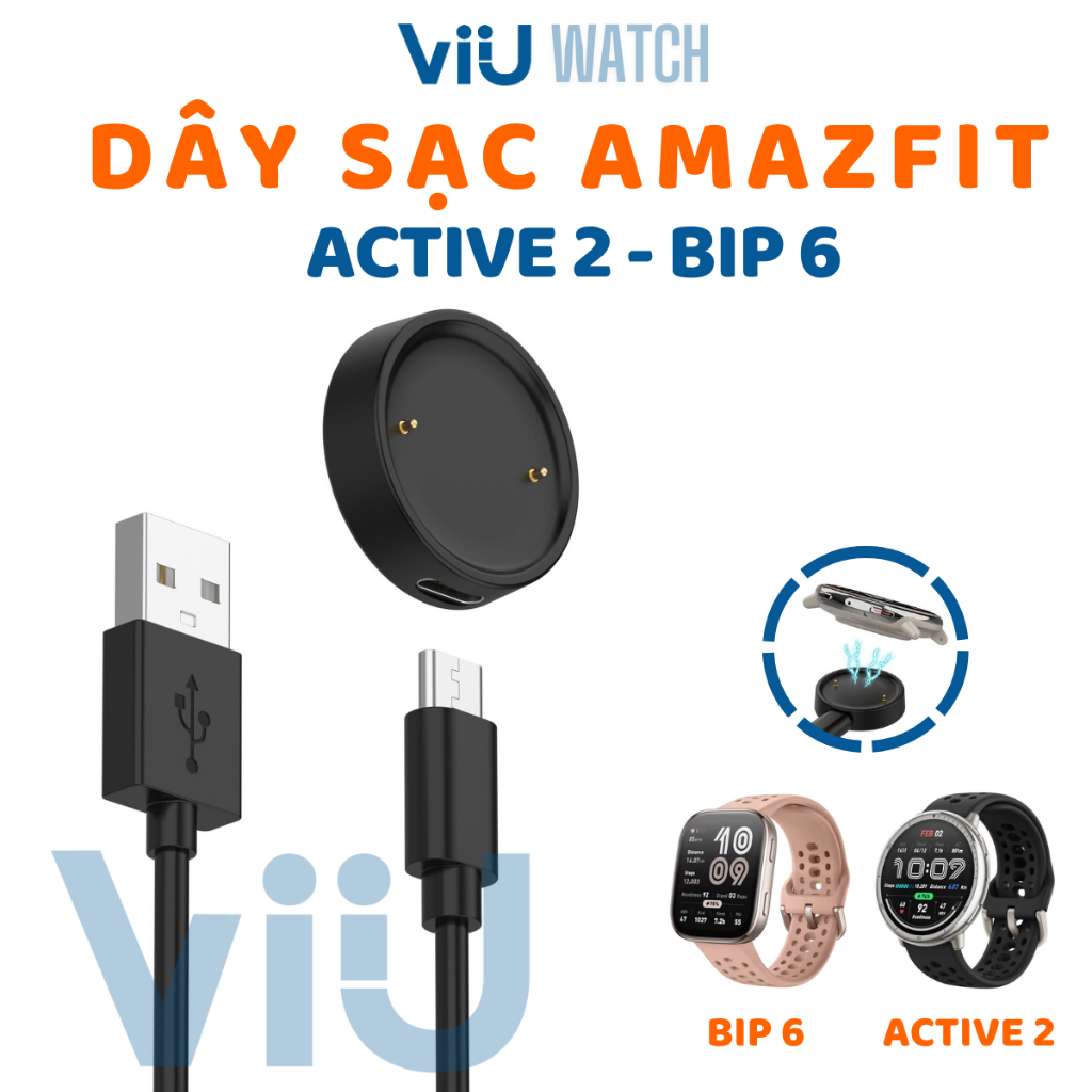 Dây Sạc Dùng Cho Đồng Hồ Amazfit BIp 6 Amazfit Active 2 ViiU
