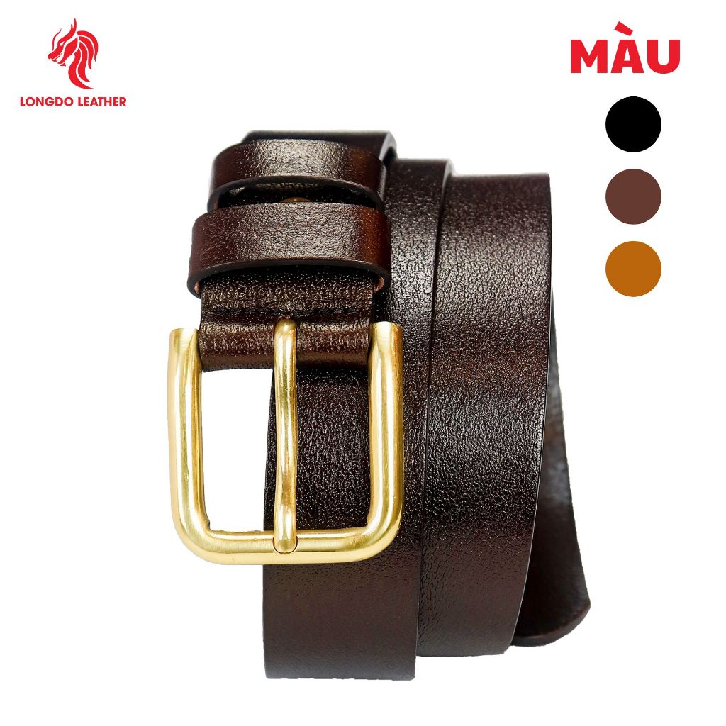 Thắt lưng nam khóa kim da trâu thật thương hiệu Longdo Leather - TL02