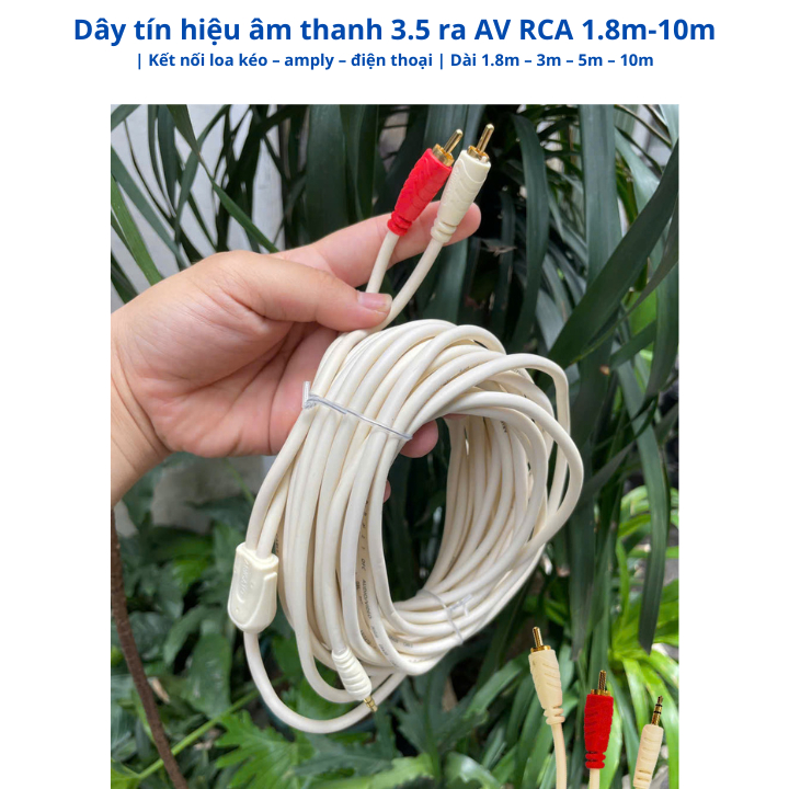 Dây 3.5mm ra 2 AV RCA