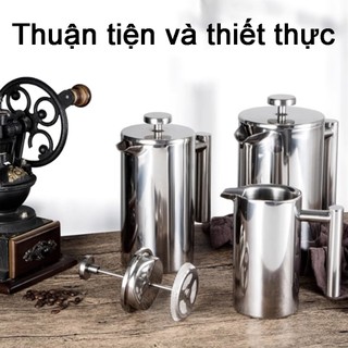 Giao hàng tận nơi |Bình Pha Cà Phê Kiểu Pháp Inox 304 Hai Lớp Bền Bỉ, Máy Pha Cà Phê French Press Hương Vị Nguyên Chất