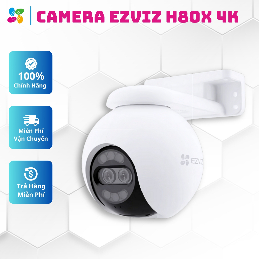 Camera EZVIZ H80X 4K - Siêu Phẩm Màn Đêm, Trang Bị Mắt Kép, Độ Phân Giải 8MP, Chống Bụi Bẩn Nước Mưa