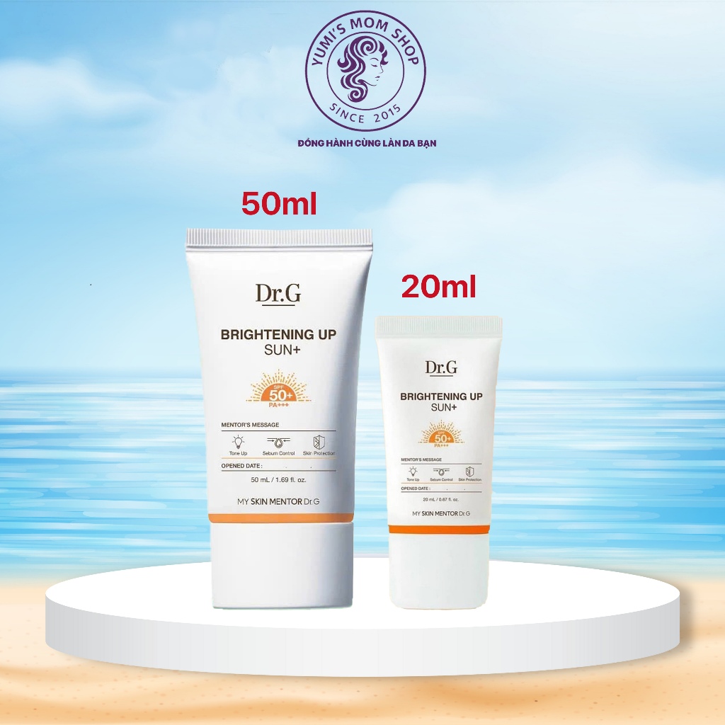 Kem Chống Nắng Dr.G Brightening Up Sun+ SPF50+ PA+++ 50ml Nâng Tông Kiềm Dầu Làm Sáng Da
