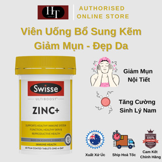 Swisse Ultiboost Zinc+ - Viên Uống Bổ Sung Kẽm - Giảm Mụn & Đẹp Da - 60 Viên
