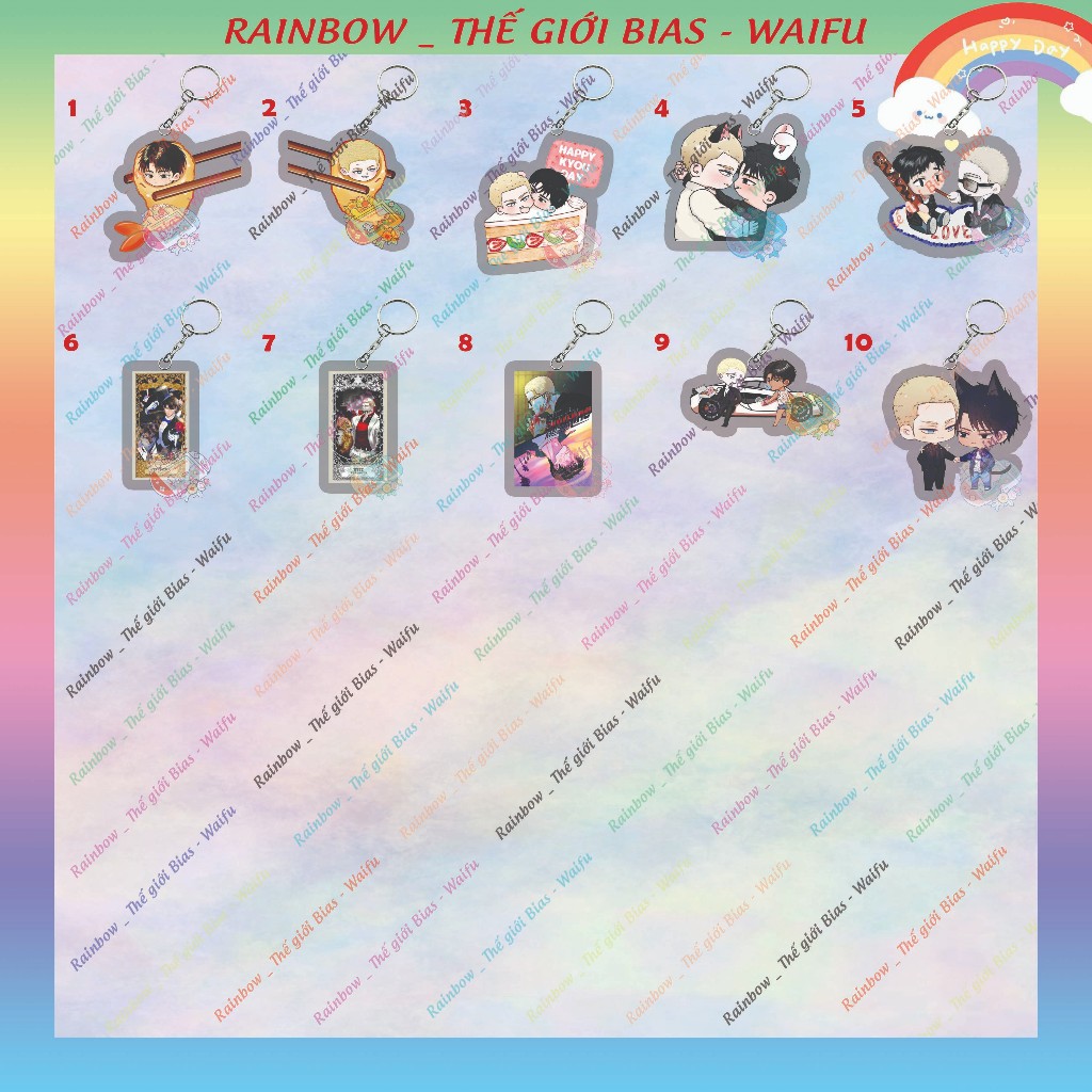 Móc khóa mica Shutline 5cm, keychain acrylic Đường tiếp giáp manhwa bl