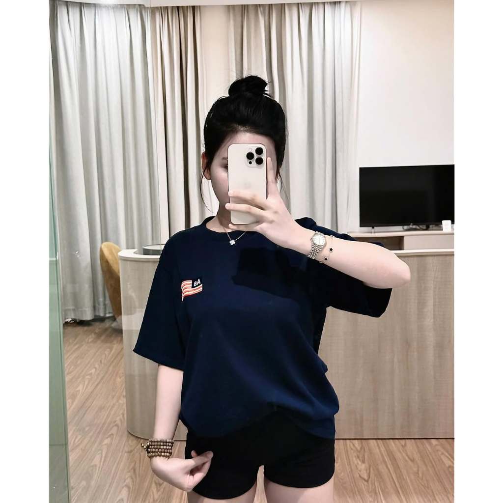 Áo cờ mỹ Aatus Thêu Xù Cờ Mỹ Flag Logo - Áo Thun Nam Nữ Unisex, Chất Vải Cotton Dày Mịn