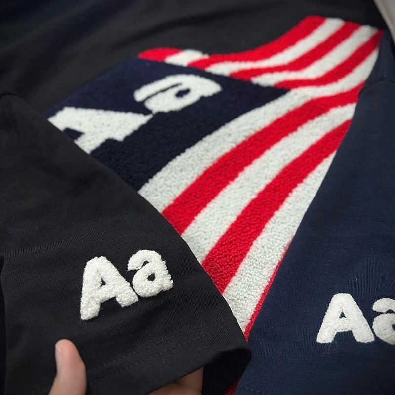 Áo cờ mỹ Aatus Thêu Xù Cờ Mỹ Flag Logo - Áo Thun Nam Nữ Unisex, Chất Vải Cotton Dày Mịn | BigBuy360 - bigbuy360.vn