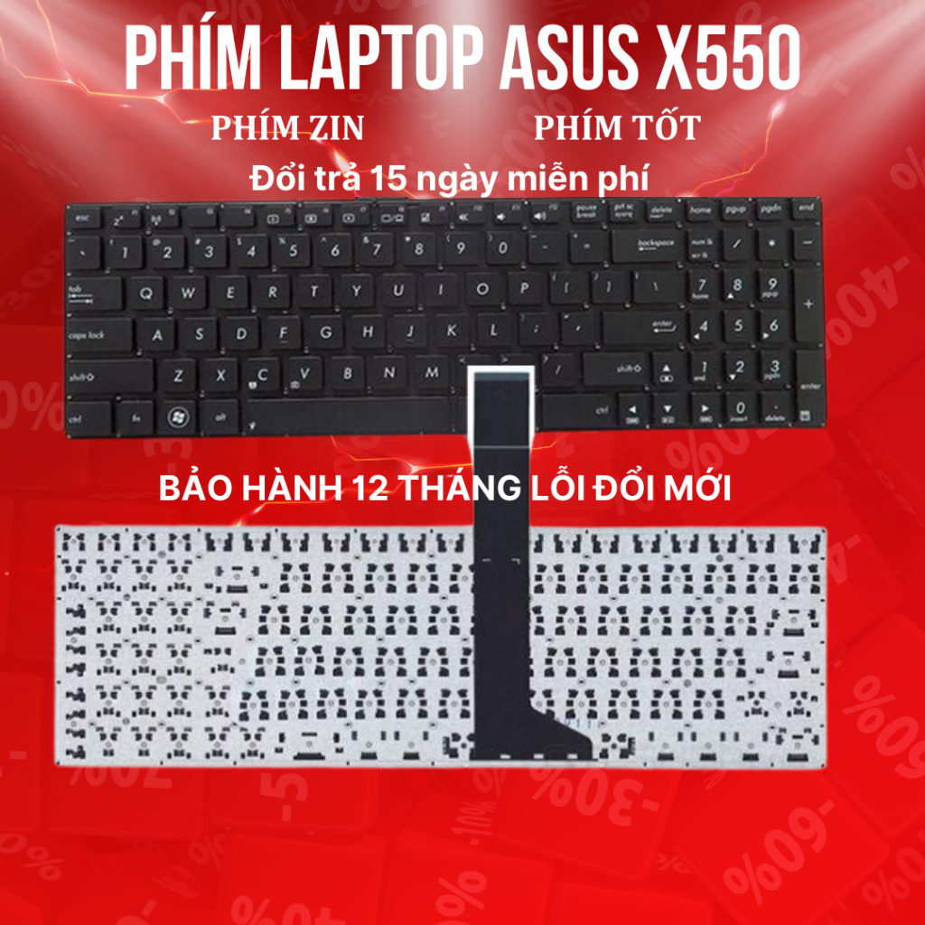 Phím laptop Asus A550 X550 X552 K550 P550 R510 F550 F552 X501 X501A X501U X501E X501X FX50J FX550J
