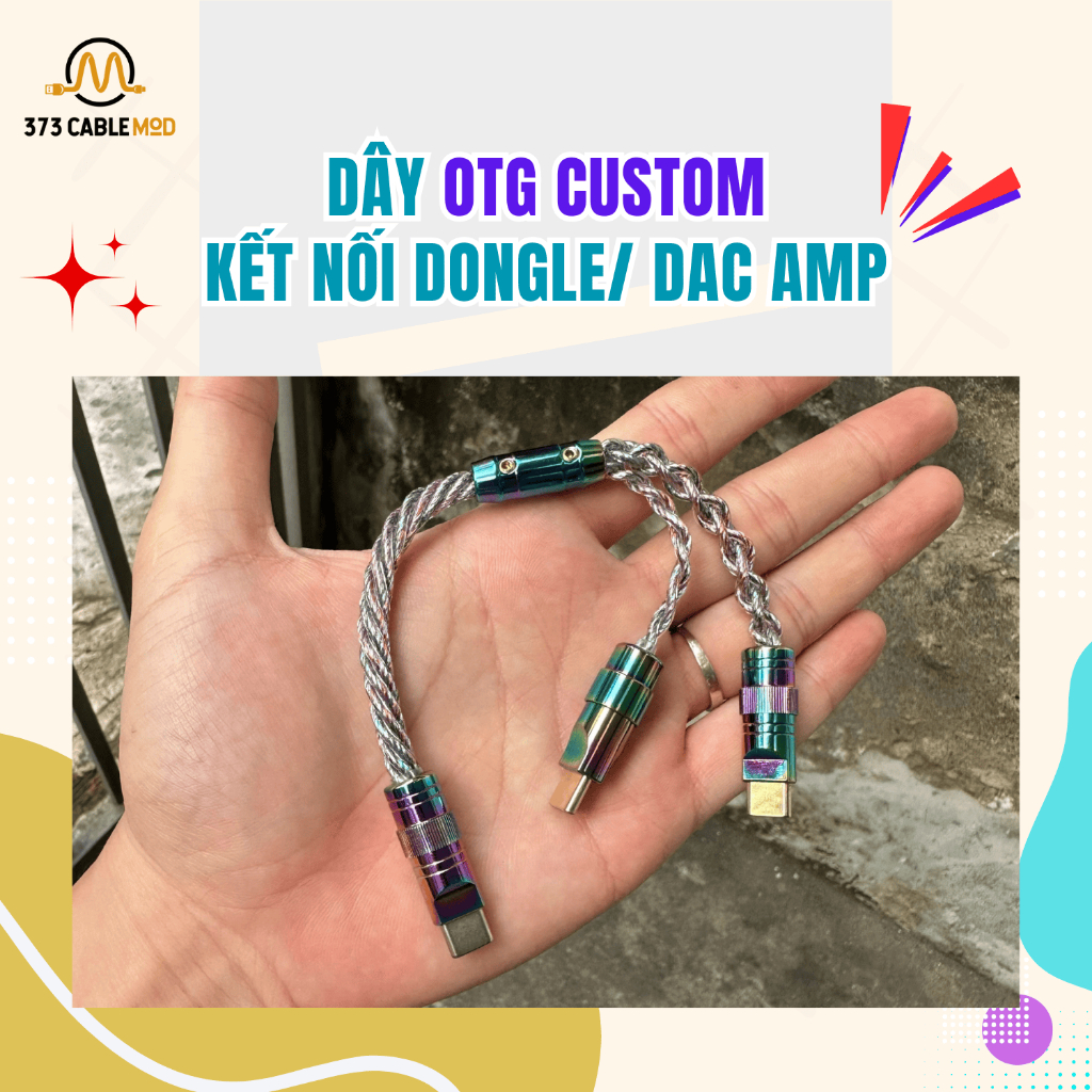 Dây OTG custom kết nối Dongle/ Dac amp by 373 Cablemod