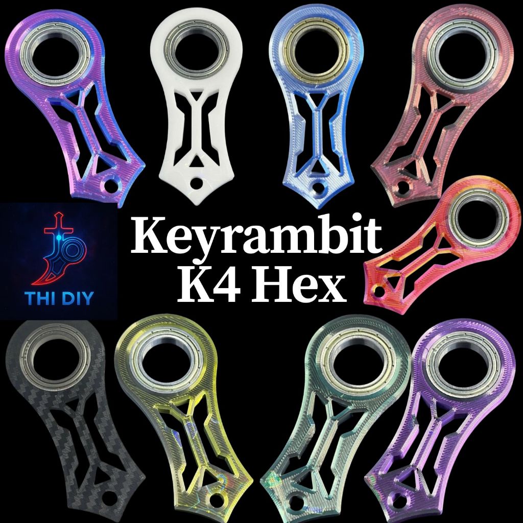 [Keyrambit Hex] Bộ sưu tập Keyrambit K4 Hex - Móc khóa xoay keyrambit cao cấp xả stress -Kèm 1 charm