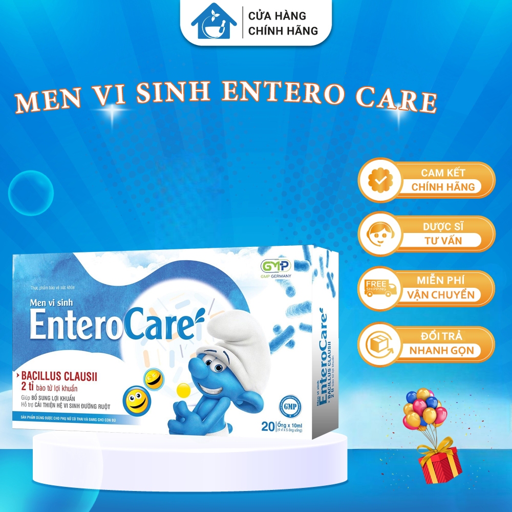 Men Vi Sinh Entero Care hộp 20 ống bổ sung lợi khuẩn cải thiện hệ vi sinh đường ruột