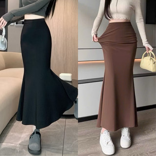 Chân váy midi đuôi cá dáng dài ôm body hai màu đen nâu xinh VANISA CV065