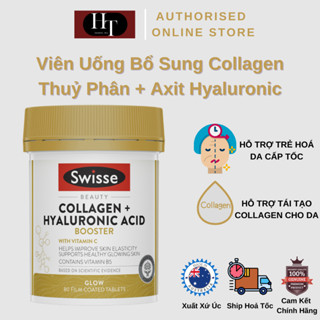 Swisse Beauty Collagen + Hyaluronic Acid Booster - Viên Bổ Sung Collagen + Axit Hyaluronic - 80 Viên