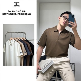 Áo polo nam cổ zip Độc menswear form rộng crop chất vải cao cấp giữ form tốt xu hướng - PL229