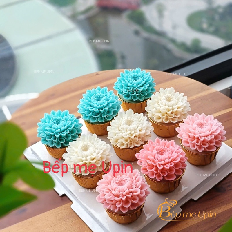 khuôn silicon hoa cúc To 8,5cm khuôn hoa cúc HC8 làm hoa bánh