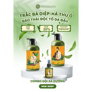  Combo dầu gội dầu xả xịt dưỡng tóc Trắc Bá Diệp - Hà Thủ Ô giúp tóc chắc khỏe - Dưỡng Sinh An Dược 