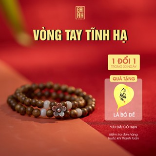 Vòng Tay Trầm Hương Tĩnh Hạ – Trầm Hương Việt Nam Phối Hoa Bạc và Đá Ngọc Bích - Đại An