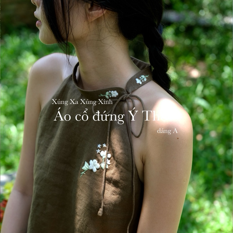 | 0303 studio | Áo yếm có cổ linen - dòng Ý Thơ