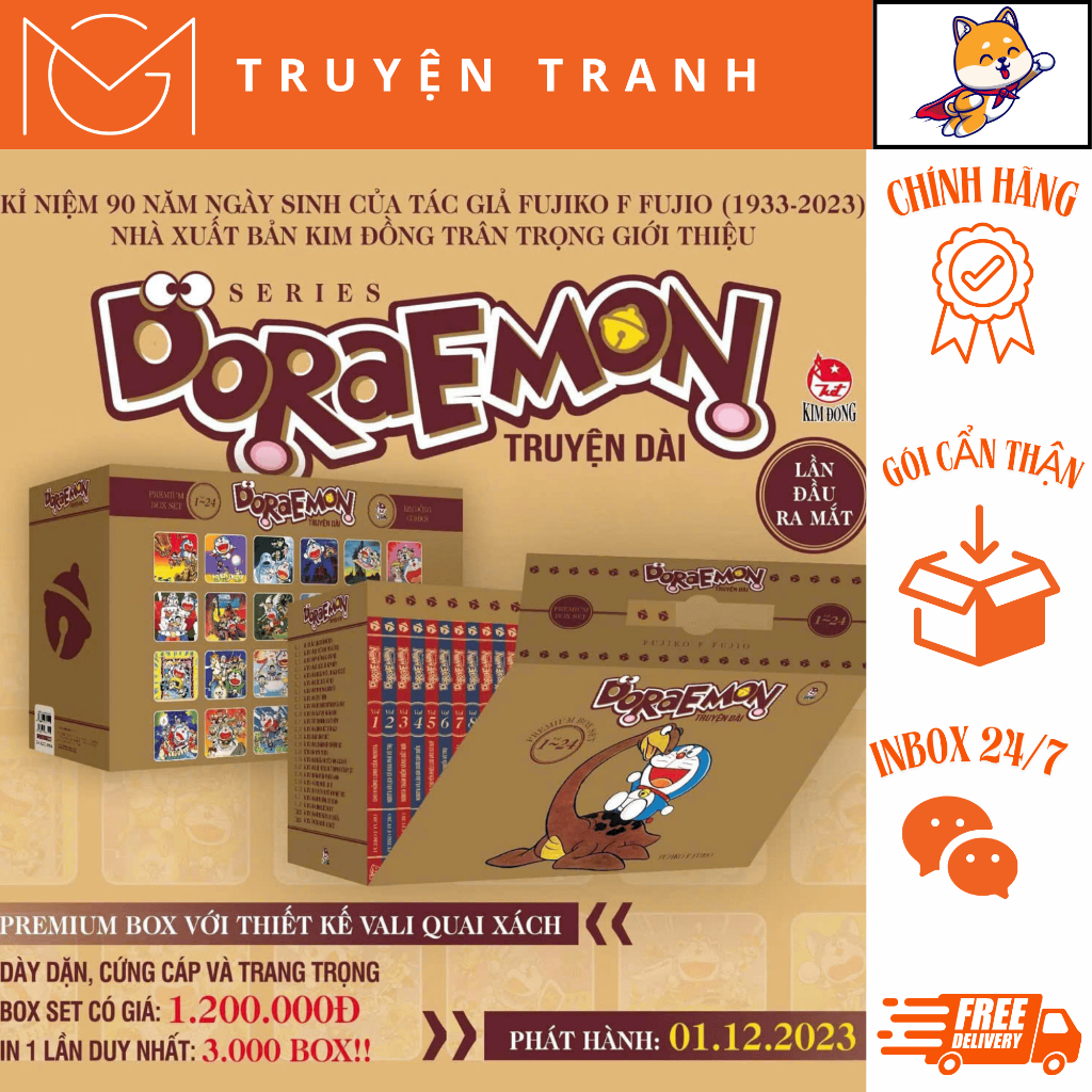 Truyện - Premium Boxset Doraemon Truyện Dài (Bộ 24 Tập) - NXB Kim Đồng chính hãng