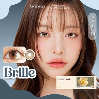 Kính áp tròng cận 1 ngày LENS XOẮN lens nâu tây sáng có viền tròn mắt cấp ẩm cao MYFIPN BRILLE