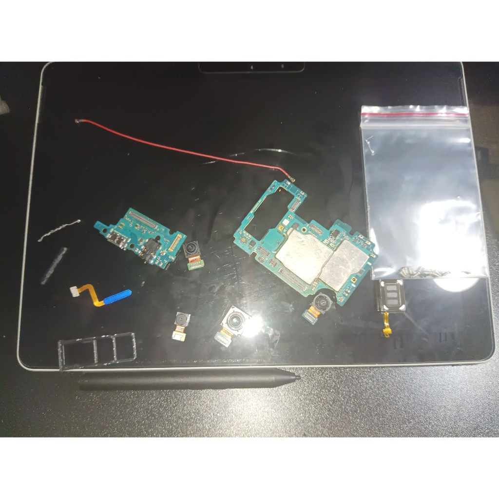 Linh kiện samsung M51 khe sim phím âm lượng chặn nguồn loa ngoài cáp ăng ten ốc vít