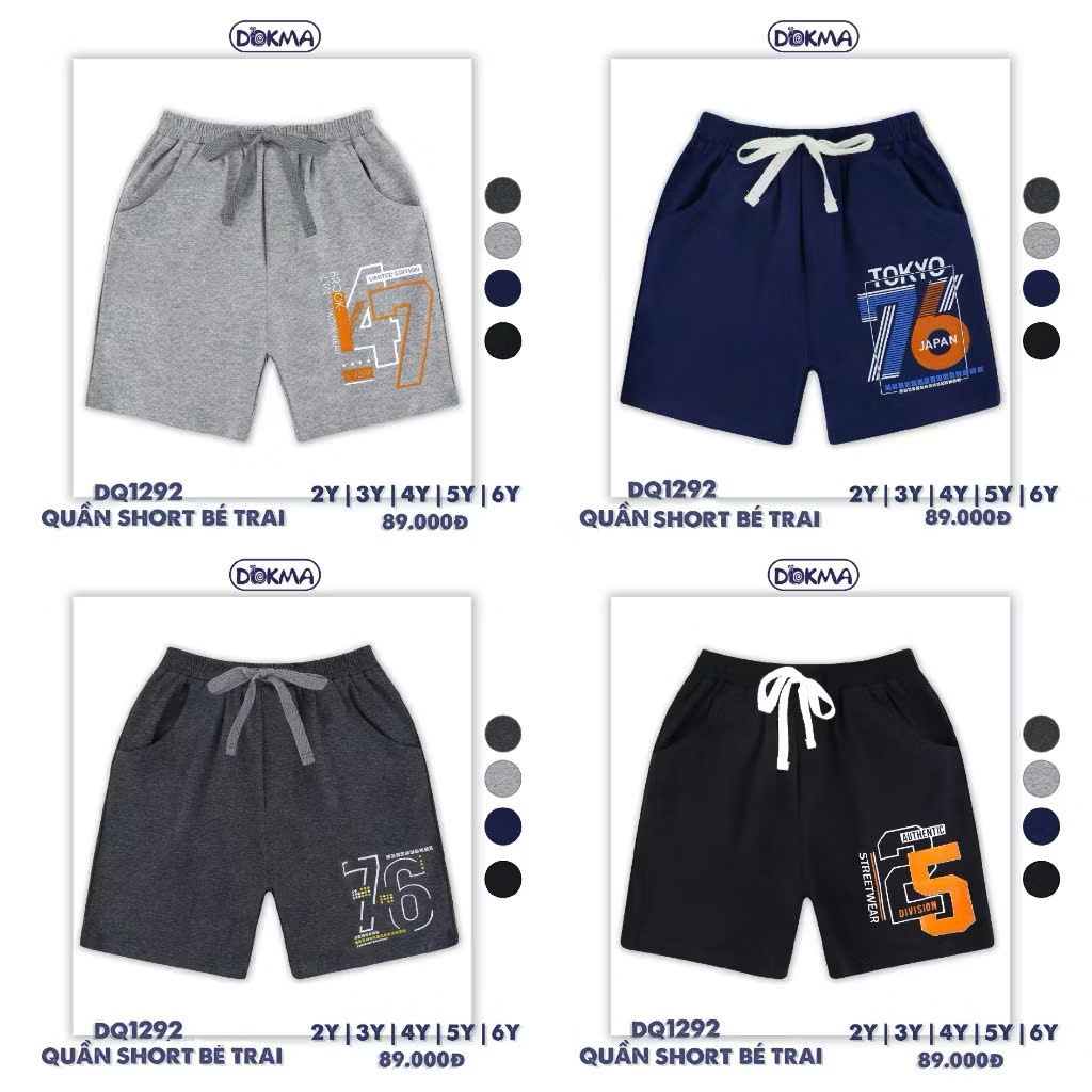 Quần đùi bé trai Dokma DQ1292 cho bé từ 2 tuổi- 6 tuổi