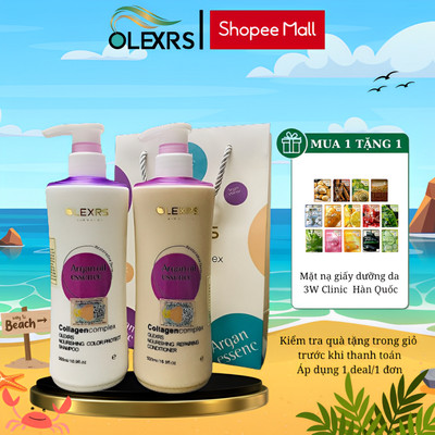 Cặp dầu gội xả Olexrs+HairSalon MÀU TÍM Giúp phục hồi và giữ màu cho tóc 500ml