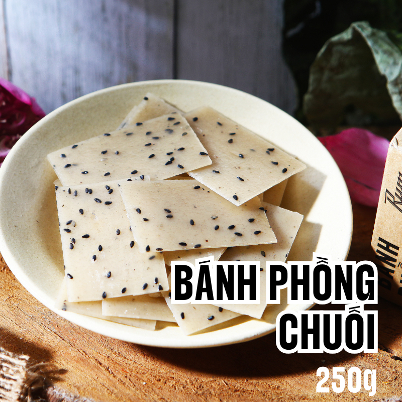 [️Đọc kĩ mô tả] RỤM - BÁNH PHỒNG CHUỐI (HỘP 250GR)