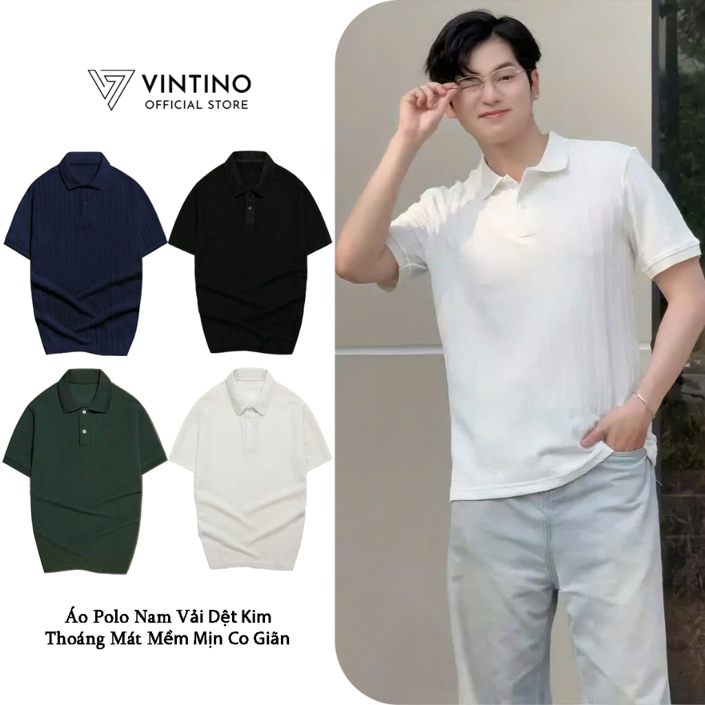 Áo Polo Nam VINTINO Vải Dệt Kim Cao Cấp Co Giãn Phong Cách Hàn Quốc PL05