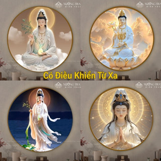 (20 mẫu) Tranh Quan Âm Bồ Tát có đèn LED trang trí decor phòng treo tường thờ cúng tu tập quà tặng