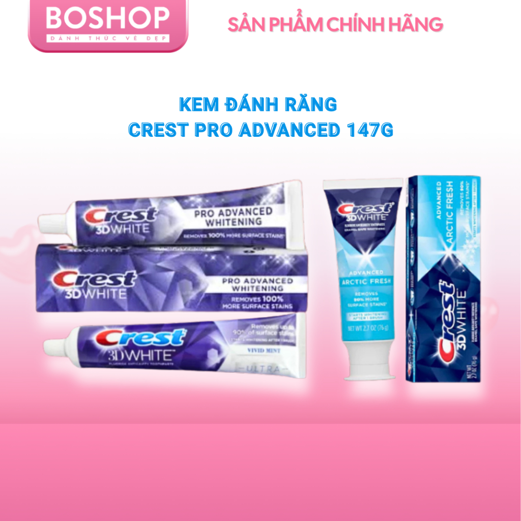Kem Đánh Răng Crest 3D White Trắng Răng Và Hơi Thở Thơm Mát