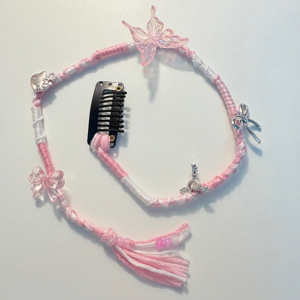 Hairwrap tone hồng, hairclip, kẹp phụ kiện trang trí tóc