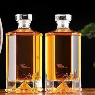  Chai Chiết dáng lục giác 500ml - Nắp Thủy Tinh thủy tinh dày dặn đựng nước ép nước hoa quả lên men 